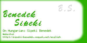 benedek sipeki business card